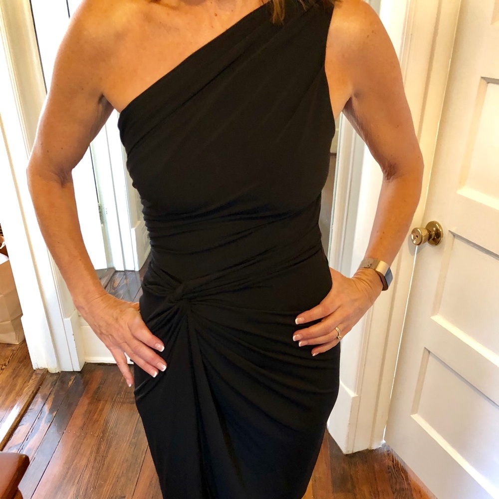 One Shoulder Black Dress